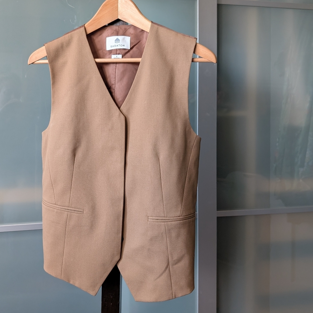 Artizia | Babaton Wool Twill Button-up Evaluate Vest - Size 8 - Picture 11 of 11